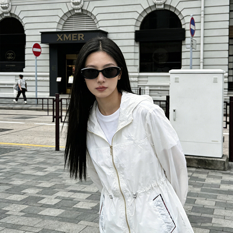 New Solid Color Sun Protection Jacket with Hood for Women-25635