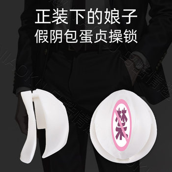 Resin Fake Vagina Cb Lock Bag Egg-Shaped Imitation Labia Full Wrap Chastity Cage Lock Lower Body Restraint Birdcage Bdsm