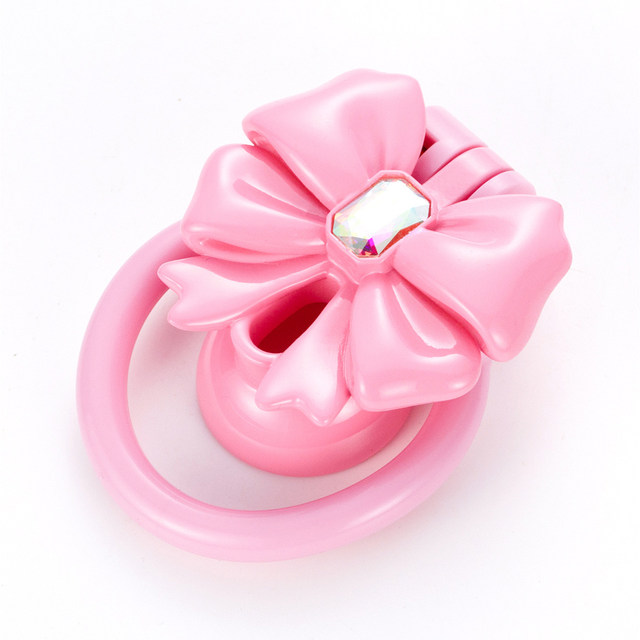 Bow-Shaped Chastity Device with Negative Pole, Cb Lock, Cross-Dresser, Diamond-Encrusted Chastity Lock, Flat Negative Pole Urine Bag Cover for Outdoor Wear