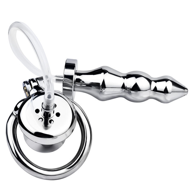 Stainless steel negative urine support, chastity lock, catheterization, negative front lock and rear plug, chastity device for outdoor use, enema with anal plug