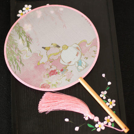 West Cat Cat X Gilgood Translucent Round Fan Group Fan Gufeng China Wind Hangzhou West Lake Gift