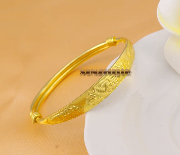 Thickened Fu Auspicious push-pull bracelet lady good quality brass bracelet