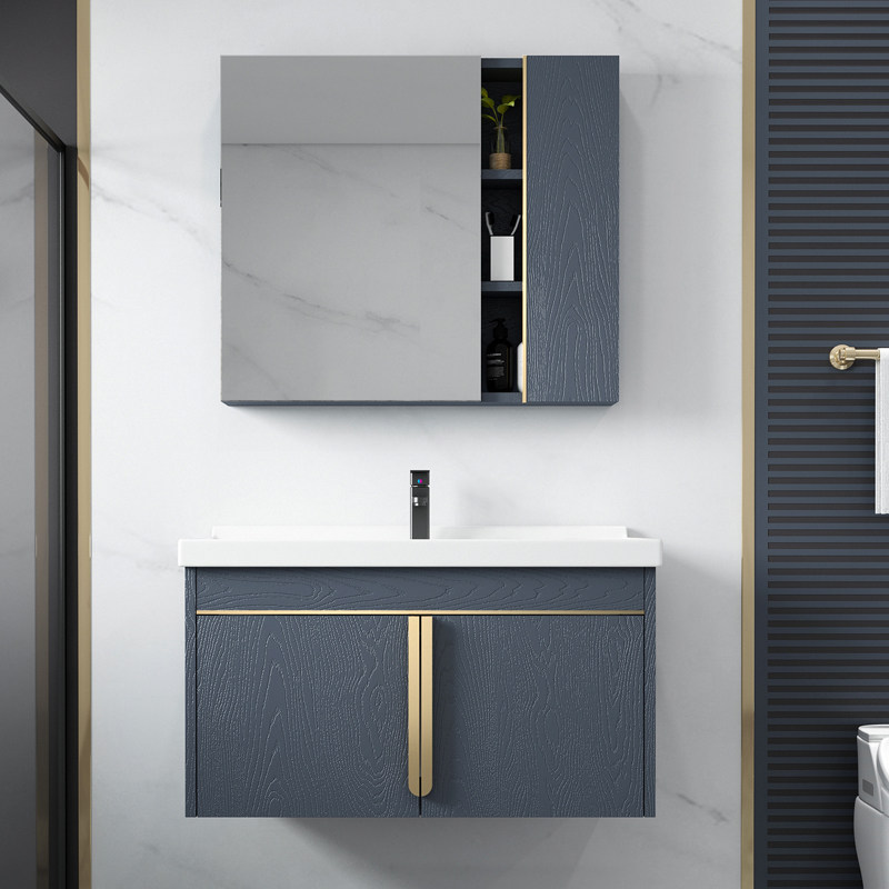 304 stainless steel bathroom cabinet combination bathroom sink Small apartment wash basin wash basin light luxury wash basin