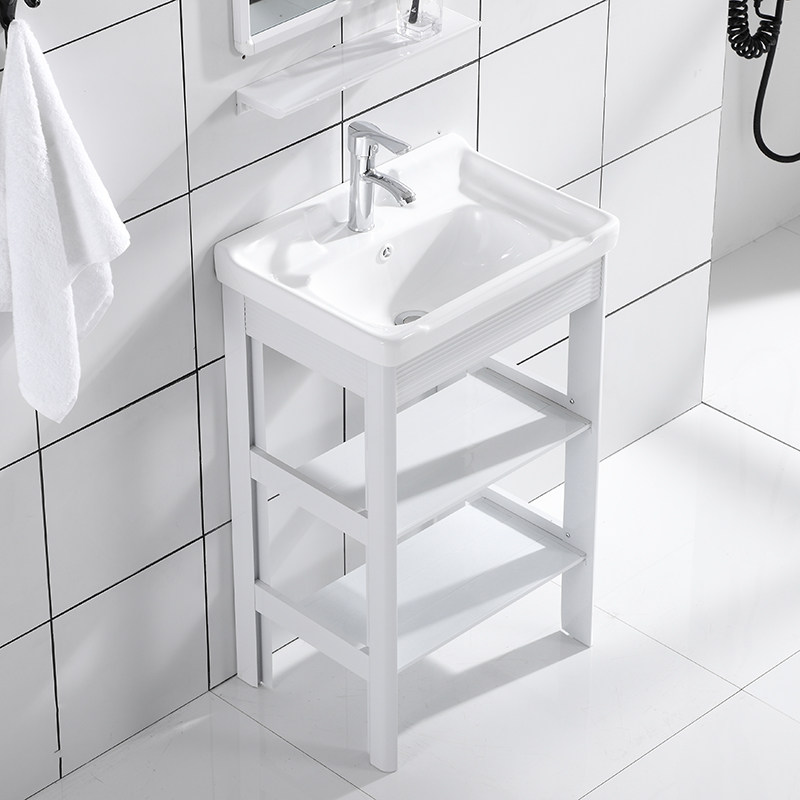 Floor-to-ceiling wash basin Small apartment wash basin cabinet combination Balcony wash basin one basin Ceramic home basin