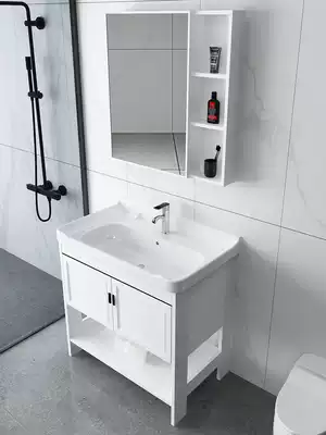 Washbasin cabinet combination Floor-to-ceiling bathroom cabinet Powder room sink Small household washbasin Light luxury bathroom basin
