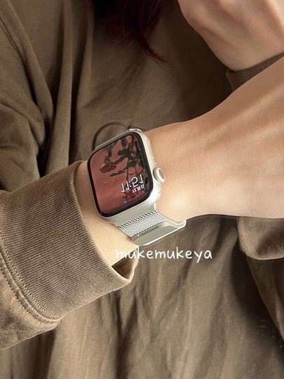 适用苹果表带 彩色米兰尼斯金属apple watch8 iwatch6/5/4/3/2/SE