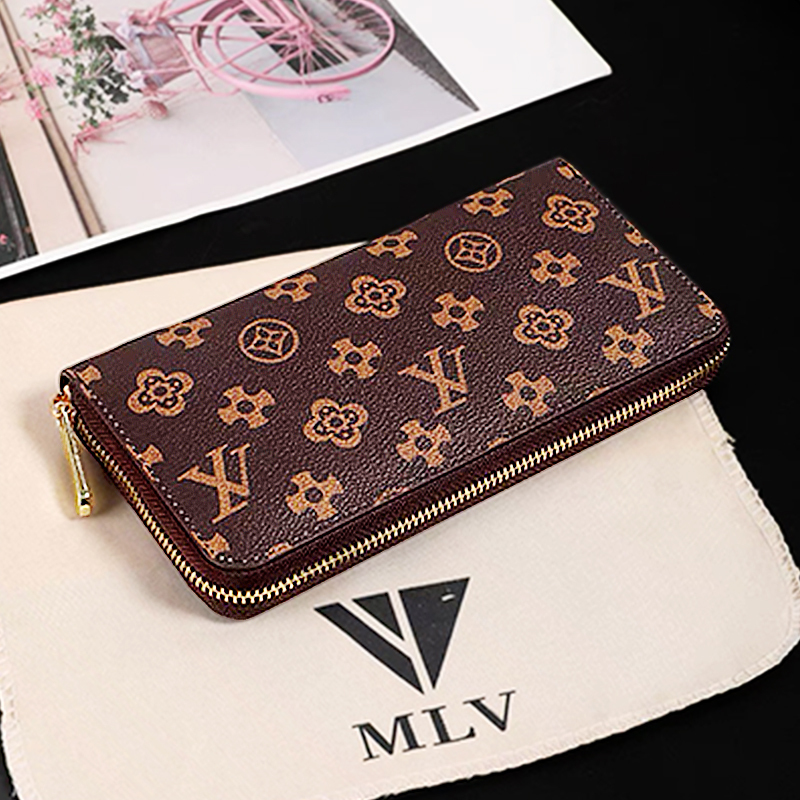 2026 New Men's Genuine Leather Wallet, Long Style, Vintage Plaid Multi-Card Slot Bi-Fold Clutch Wallet for Men