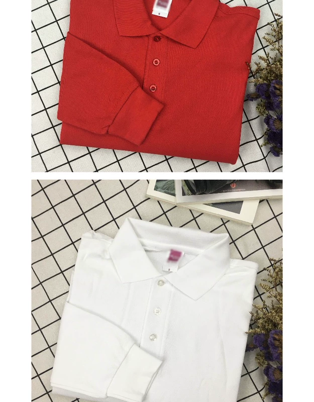 [Nhà nhỏ màu trắng] mùa thu và mùa đông Áo sơ mi polo dài tay Nhật Bản nam và nữ rộng rãi cotton kích thước lớn Paul áo thủy thủ đội tùy chỉnh áo thun polo