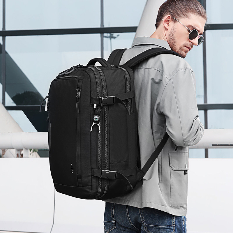 Expandable large-capacity backpack men's backpack computer travel business trip casual fashion Oxford cloth mountaineering trendy bag