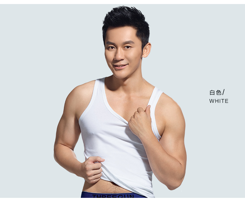 Tổng cộng có 4 áo ba dây nam cotton mùa hè co giãn nam cotton thể thao thanh niên mặc 30603 áo ba lỗ nam phom rộng