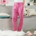 Ba chiếc quần ngủ của phụ nữ quần cotton nhà rộng thoải mái quần mùa thu sản phẩm mới lá sen co rút 60752 - Quần tây quần âu nam Quần tây