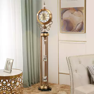 European metal floor clock American light luxury home vertical decoration clock Villa living room sitting clock luxury quartz clock