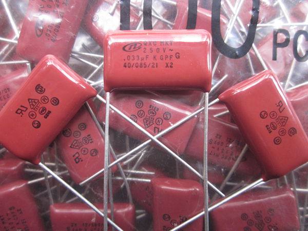 Nichicon Nikicon film capacitor 0.033uf 250vAC (33nf 33000pf 333) p20mm