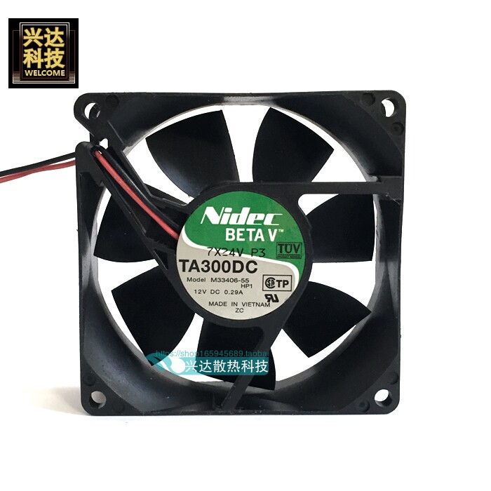 Nidec BETAV TA300DC M33406-55G 12V 0 8025 8025 8cm 8cm Host shell fans