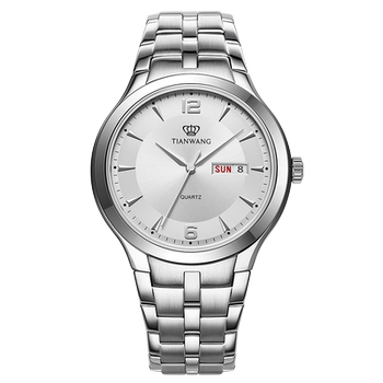 Tianwang Watch Simple Business Steel Band Dual Calendar Quartz Watch Men's Model 3626 Waterproof Watch New Year's Gift