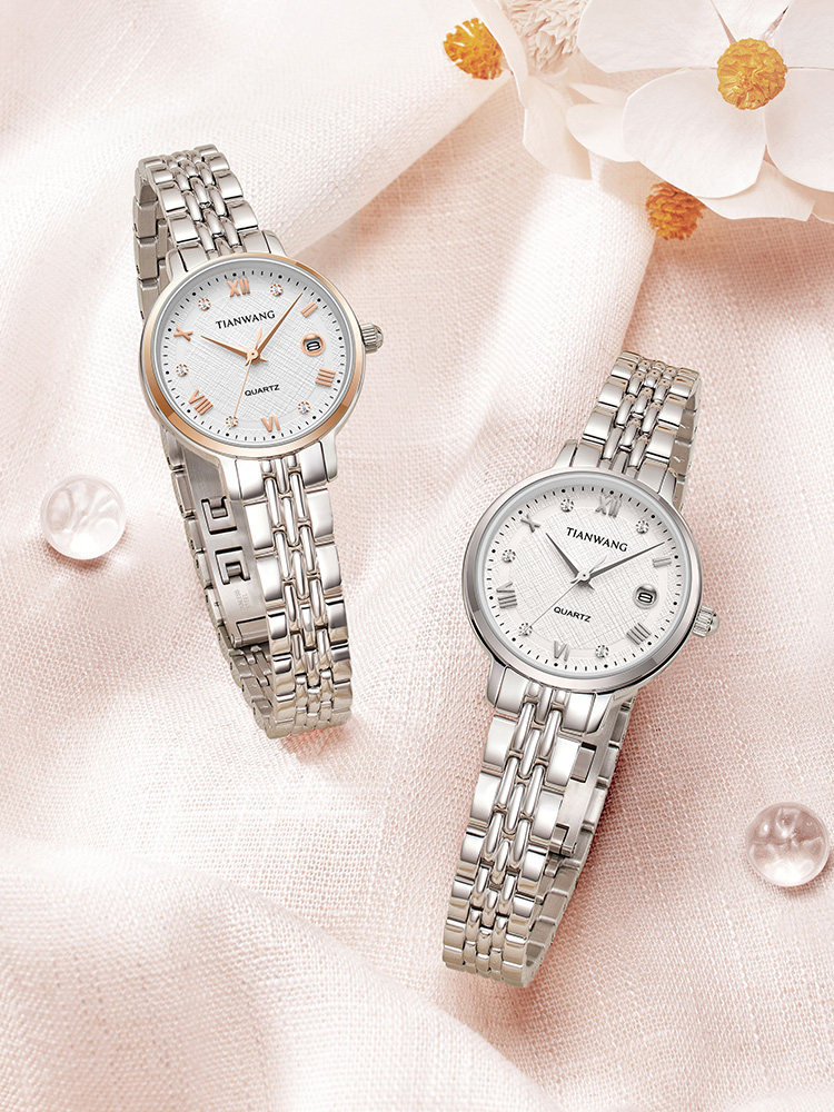 Tianwang Watch with Quartz Movement, Small Dial, Simple and Stylish, Steel Band, Women's Watch 31374, Birthday Gift for Girls, Gift for Best Friend