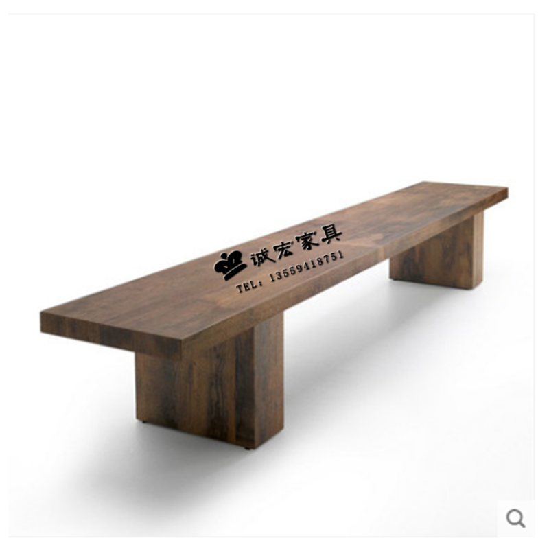 Nordic pure solid wood long stool home living room dining table stool long wooden bench fashion door changing shoe stool bed end stool