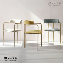 Nordic wrought iron modern minimalist home dining chair milk tea cafe back chair office chair leisure chair desk chair