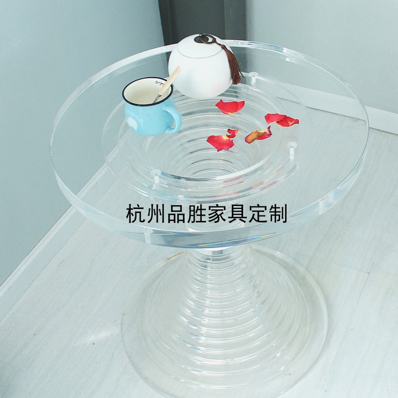 Acrylic furniture tea table round thousands of layers of bracket crystal quality transparent commercial home