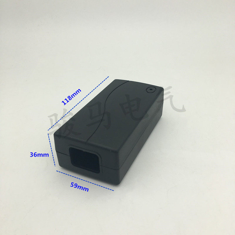 Plastic junction box charger power supply shell fit shell meter case black shell 118 * 59 * 36mm