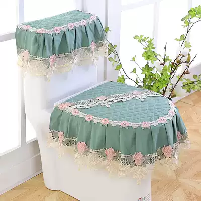 Golden velvet four seasons toilet cushion three-piece lace fabric zipper high-end toilet cushion seat cushion toilet cover