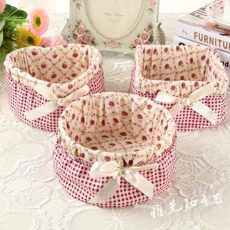 Tian Yuan Lace Cloth Art Collection Basket Creative Hand Choreography Tabletop Storage Basket Jewelry Key Containing Basket