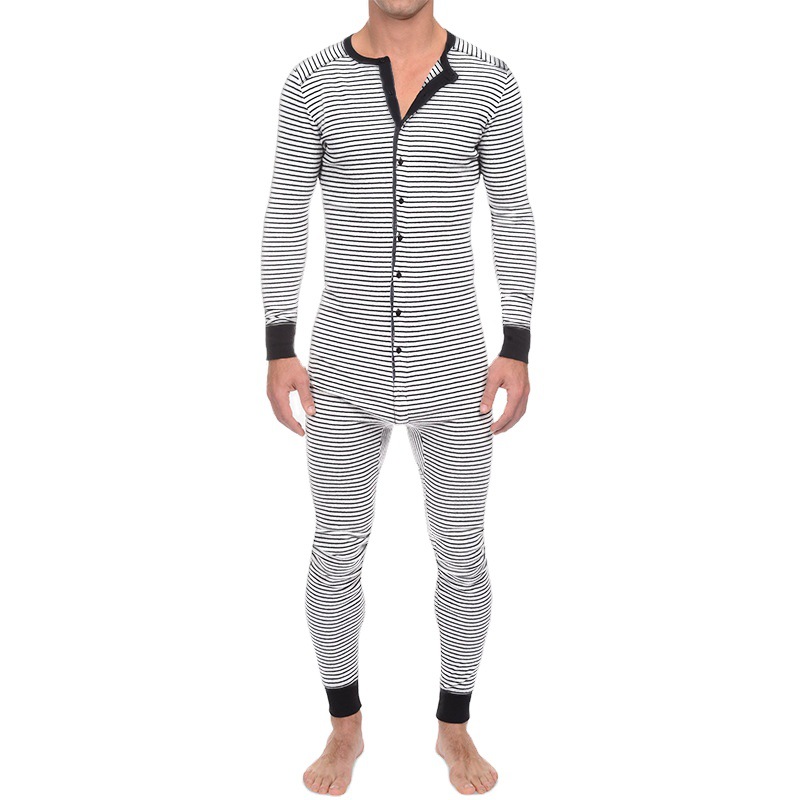 Striped fit pants European and American tight fit sleepwear long sleeve autumn winter new home dress MJ0110