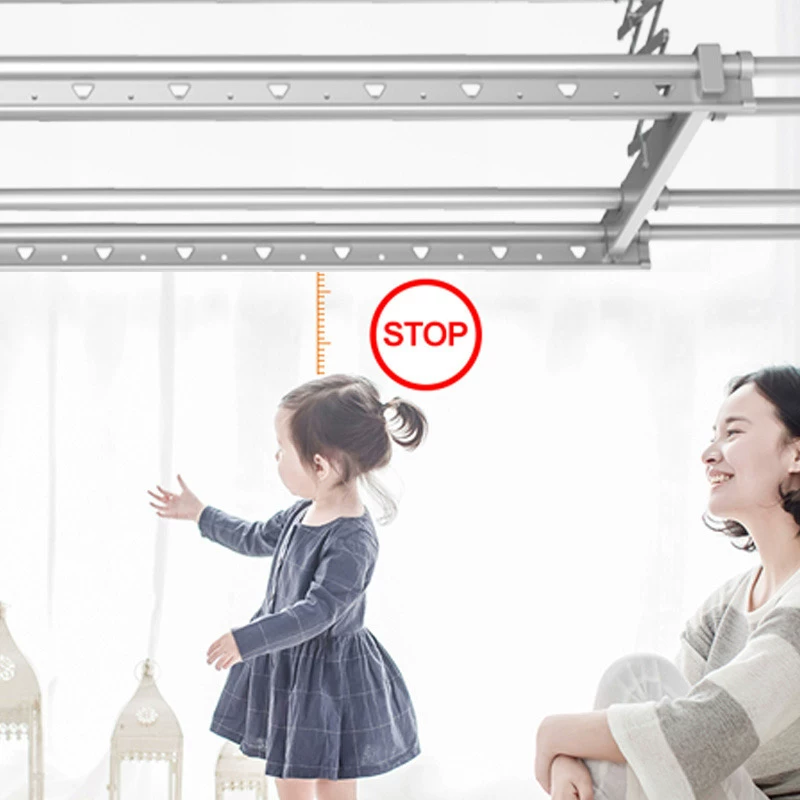 Op Smart Clothing Machine Electric Remote LED Light Link Lift Function V7 Gray Ganzai