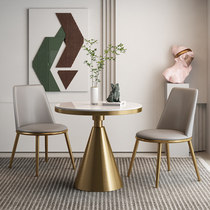 Beist Street Building to negotiate tables and chairs combined balcony light luxury stainless steel rock plate small round table