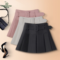 Cardan Road Spring Pleated Skirt Womens Short Skirt 2024 New High Waist Slim Fashion Versatile Small Skirt