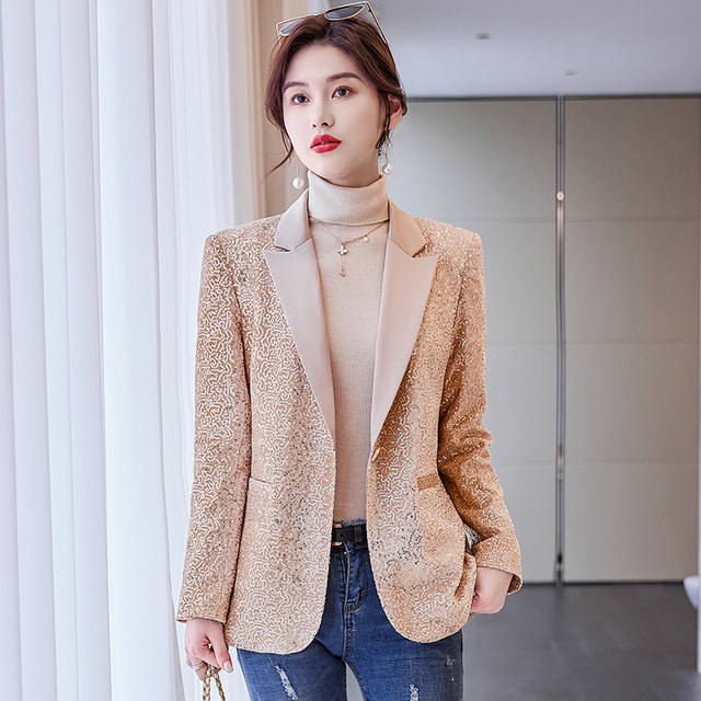 Xiaoxiang ladies style jacket women's spring, autumn and winter all-match 2022 spring and autumn new casual small sequin suit jacket