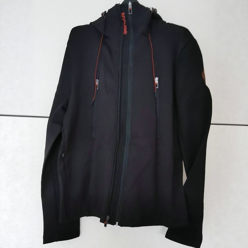 Mk Autumn and Winter New Men's Fashion Solid Color Hooded Windproof and Warm Orange Letter Logo Printed Long-Sleeved Zipper Jacket