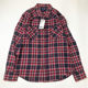 Plaid coat color matching vintage Japanese retro loose long-sleeved unisex workwear versatile shirt 2536