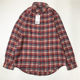 Plaid coat color matching vintage Japanese retro loose long-sleeved unisex workwear versatile shirt 2536