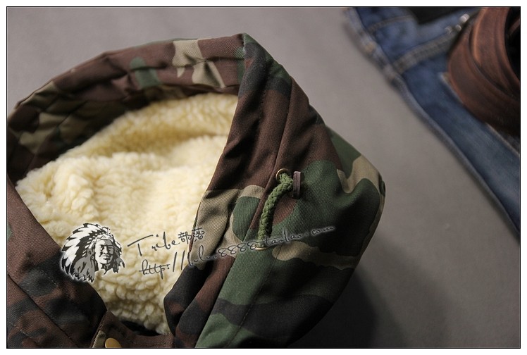Mùa thu đông 2018 da cừu dày trùm đầu áo khoác cotton đôi mẫu quần áo cotton đường phố nam ngụy trang xu hướng cotton giản dị áo cặp đôi