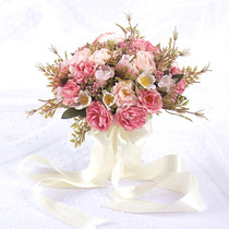 Wedding photo studio photography props bride holding flower wedding new pink white simulation Korean wedding bouquet