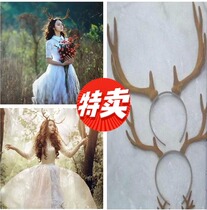Special Price Movie House Photography Props Wedding Dress Exterior View Themed Props Write Real Head Adorned High Antlers Great Little Deer Antlers