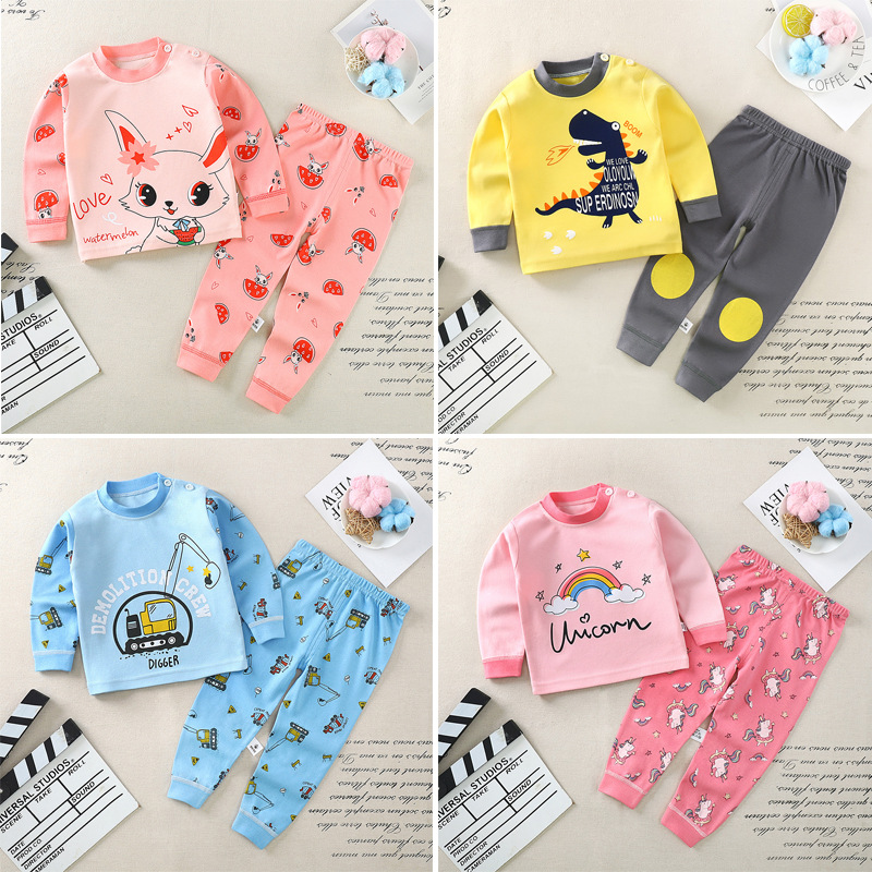 Children's underwear set 2021 autumn and winter new cotton boys and girls autumn clothes sanitary pants Baby Home clothing cotton sweater