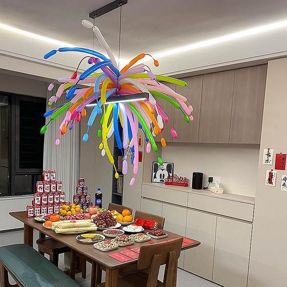 烟花气球2025新年布置场景装饰跨年派对道具长条结婚气球圣诞装扮