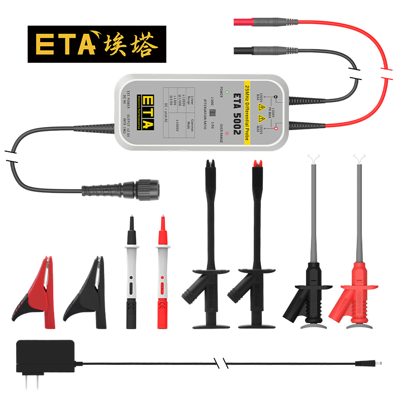 Eta Eta5002 Oscilloscope High-Voltage Differential Probe 1300V Isolation Voltage Sensor Bnc Dual Range