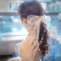 Bride Headwear Xianmei Bow Sen Hairband floral headdress Korean Bride Style Juanie Sweet White Yarn Jewelry