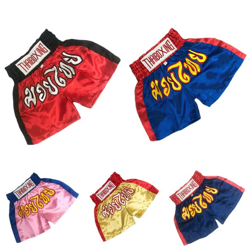 Popular Embroidered Children's Muay Thai Shorts for Boys and Girls, Boxing, Free Fighting Training, Mixed Martial Arts, and Sanda Shorts