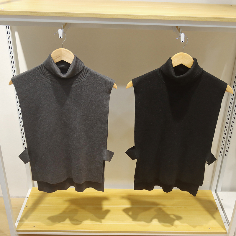 W4232 Foreign Trade European and American Style Women's High-Neck Pullover Sleeveless Side Slit Design Versatile Knitted Vest W4232 Foreign Trade European and American Style Women's High-Neck Pullover Sleeveless Side Slit Design Versatile Knitted Vest