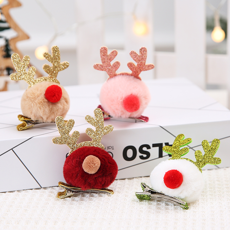 Christmas Decorations Hair Clip Children Cute Hair Clip Christmas Party Dress Dressed Up Hair Accessories Dress Up Deer Corner Christmas Hat