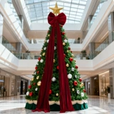 Красный большой длинный декор с бантиком