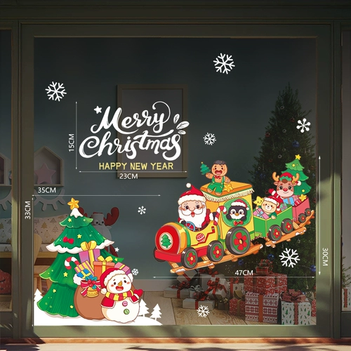 Рождественский декор, стеклянные электрические наклейки для детского сада