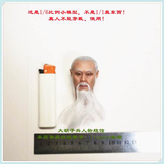 1/6 Model Spot Haoyutoys H22034 Chinese Mythology Taishang Laojun Head Sculpture Does Not Include Bun Hair Crown