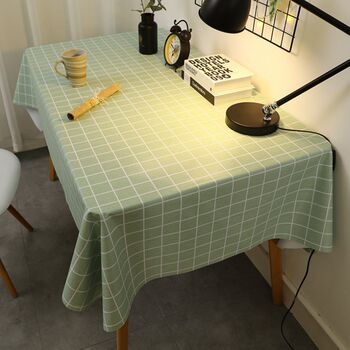 Tablecloth fabric waterproof oil-proof ins lattice rectangular tablecloth dining tablecloth coffee table pvc student desk mat Tablecloth fabric waterproof oil-proof ins lattice rectangular tablecloth dining tablecloth coffee table pvc student desk mat