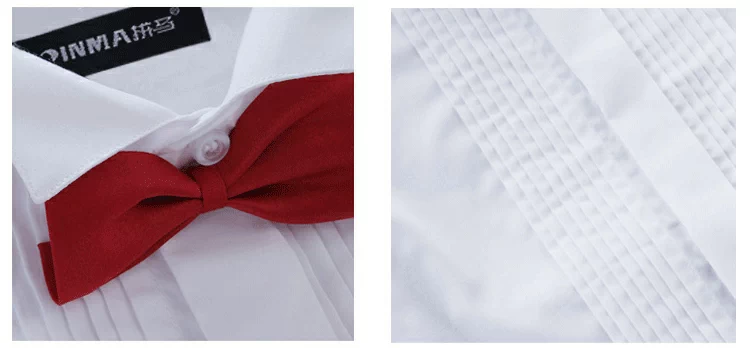 Chú rể Swallow Tie áo sơ mi áo sơ mi nam dài tay buổi tối buổi tiệc Lễ trình diễn áo sơ mi biểu diễn