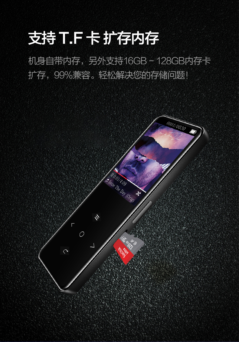 Bingjie mp3mp4 máy nghe nhạc mini sinh viên Walkman màn hình cảm ứng Bluetooth MP3 thẻ màn hình mp5 thể thao xách tay MP6 sách điện tử học tiếng Anh nghe đọc tiểu thuyết p4 - Máy nghe nhạc mp3 máy nghe nhạc cao cấp
